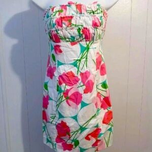Lilly Pulitzer Strapless Floral Mini Dress size 2
